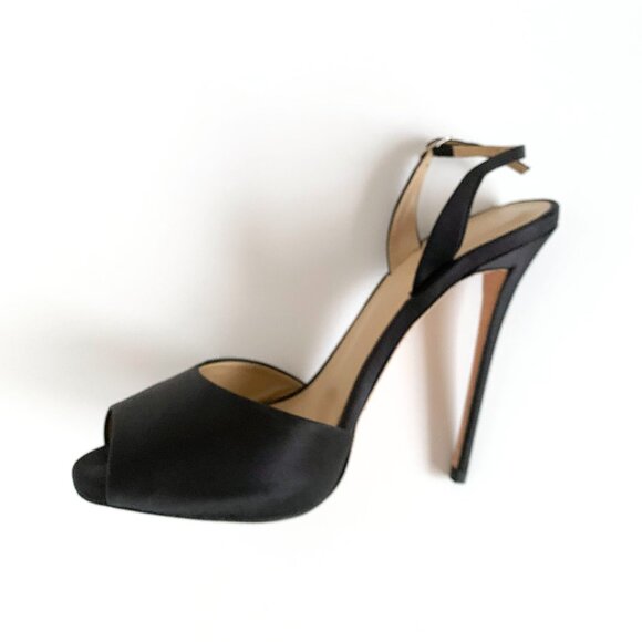 Giuseppe Zanotti x La Perla Women's Black Satin Heel Pumps Size: 39 - Picture 3 of 12